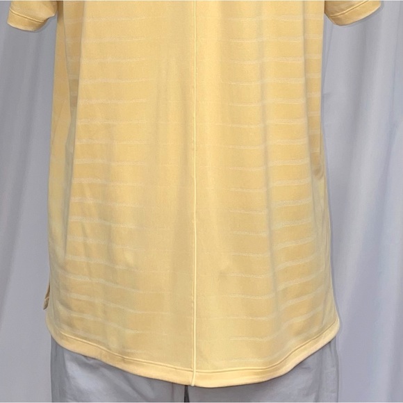 Large Nike Therma Fit Striped Yelloe Gold Golf Polo Excellent Condition - Picture 4 of 6